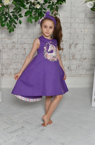платье для девочки Л18-10 Фенечка фиолетовый