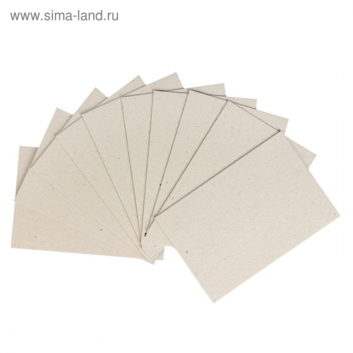 Набор переплетного картона для творчества (10 листов) 10 х 15 см, толщина 1 мм (серый)