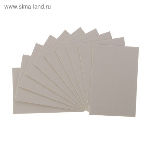 Пивной картон для творчества (набор 10 листов) 10х15 см, толщина 1,2-1,5 мм (белый)