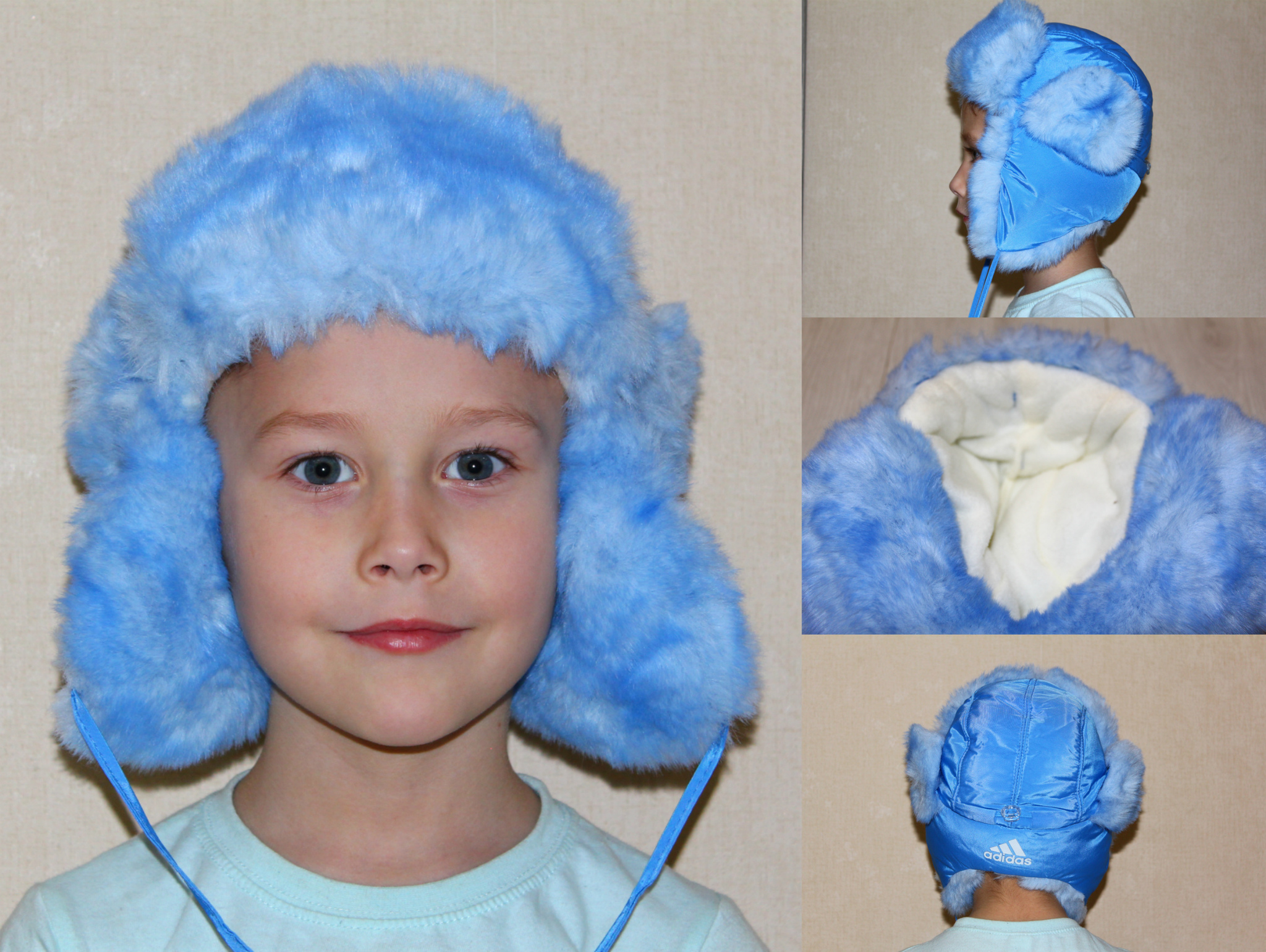 Голубая зимняя шапка для детей