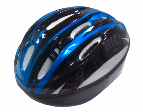 Шлем защитный, профессионального класса, рифлёный, внутри специальная упругая прокладка, синий.