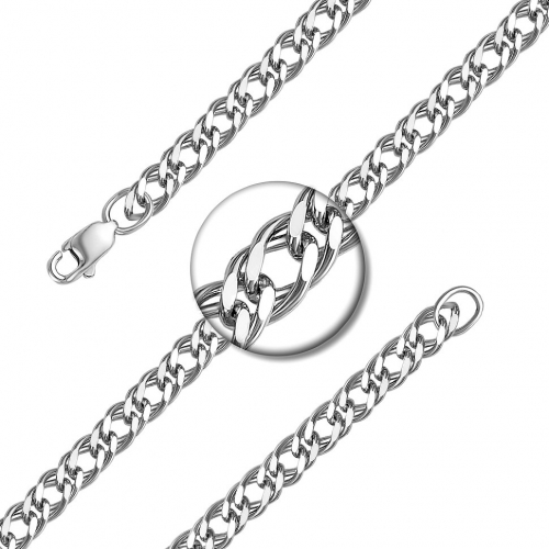 Цепь серебряная, с алмазной гранью, плетение Ромб двойной-0,8