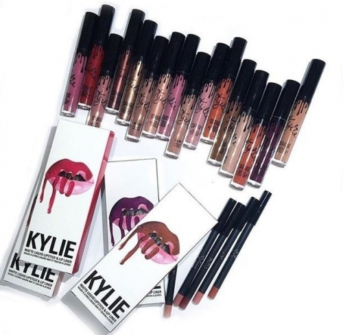 Блеск для губ +Карандаш Kylie matte liquid lipstick & lip pencil (12цв) (КОПИИ)