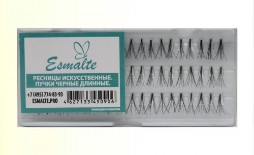 Ресницы искусственные Esmalte пучки черные длинные (КОПИИ)