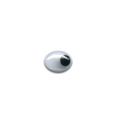 HobbyBe MEO-9*7 Глаза овальные с бегающими зрачками 9х7мм 100 шт. черно-белые
