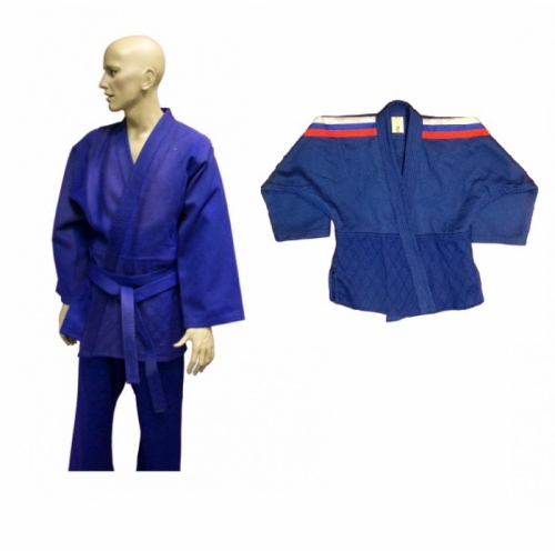 F030 Кимоно Дзю До р.175, синее в комплекте с поясом, плотность 430-450 г/м2, брюки плотность 250-300г/м2, класса Мастер, 100% х/б