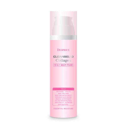 Deoproce Cleanbello Collagen 10 in 1 Multi Fluid - Многофункциональный антивозрастной флюид для отбеливания и против морщин 200 мл