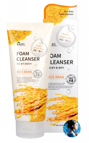 Пенка для умывания с экстрактом коричневого риса ekel Foam Cleanser Rice Bran 180мл