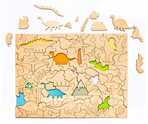 Развивающая деревянная мозаика-раскраска «ДИНОЗАВРЫ»