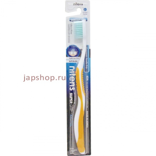 Xylitol Toothbrush Зубная щетка cо сверхтонкой двойной щетиной (средней жесткости и мягкой) и изогнутой ручкой, Ксилит (8809099141715)
