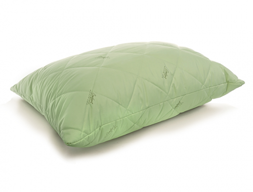 Подушка «Бамбук» 50х70 Микрофибра стег. Полотно  зеленый с логотипом