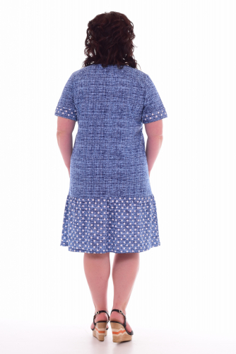 Платье женское 4-40в (голубой+горох)