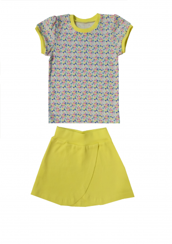 Комплект для девочки (футболка+юбка) Желтый 710-41