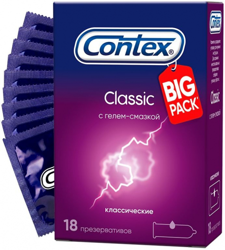 CONTEX Classic  презервативы естественные ощущения  18 шт. (фиолетовые)