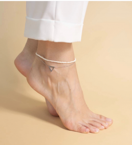 Браслет на ногу с культивированным жемчугом 
