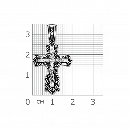 2-477-3 Крест из серебра частичное чернение литье