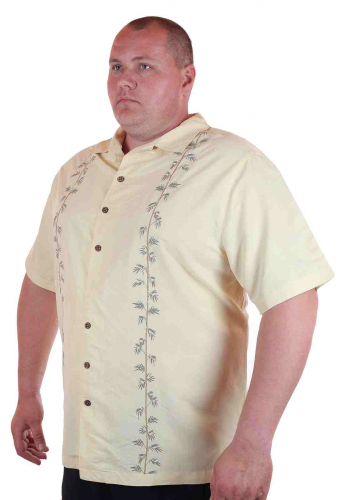 Светлая мужская рубашка Caribbean Joe – лишний вес – не повод покупать неудобный ширпотреб черного цвета ОСТАТКИ СЛАДКИ!!!!№120