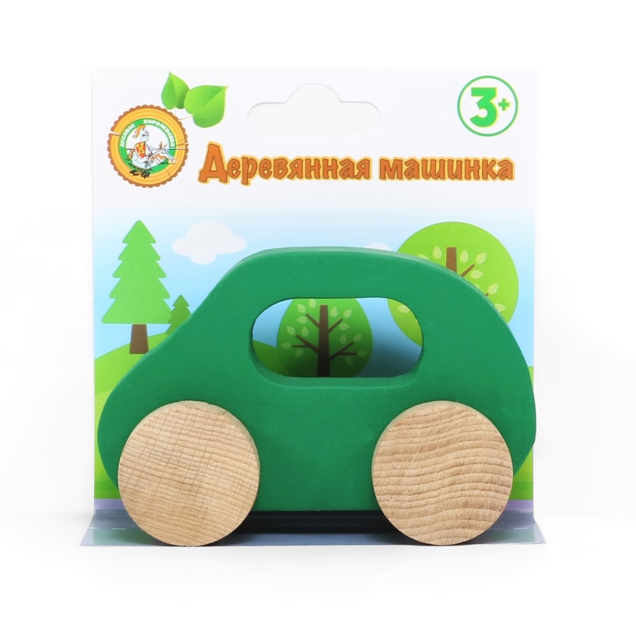 Игрушка Машинка деревянная зеленая