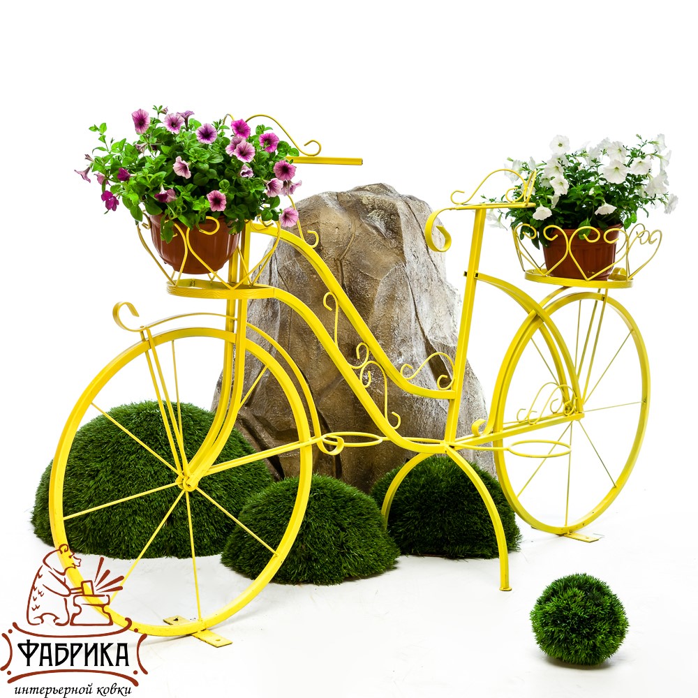 Велосипед садовый для пяти кашпо с цветами 53-603 металлический