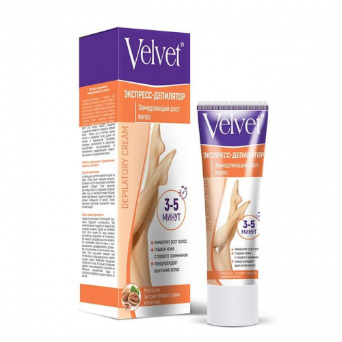 Velvet 3-5 минут Экспресс-Депилятор, замедляющий рост волос, 100 мл, 16шт		