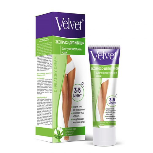 Velvet 3-5 минут Экспресс-Депилятор для чувствительной кожи, 100 мл, 16шт		