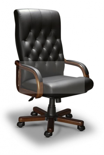 Компьютерное кресло Oxfoоrd-A LX (орех темный экокожа Черный)