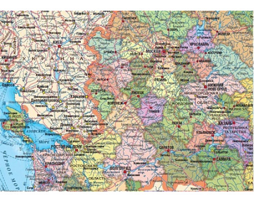 Политико-административная настенная карта РФ (7 млн.) 120х80см.