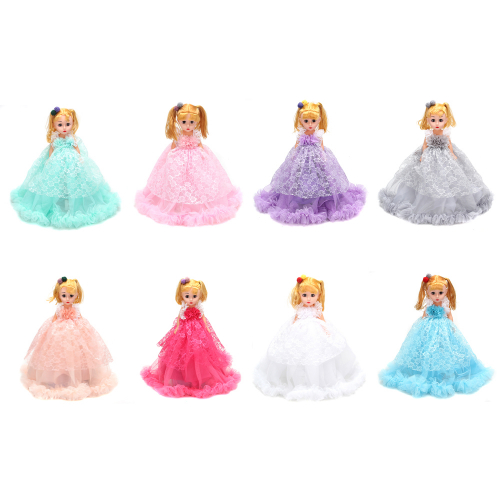 ИГРОЛЕНД Кукла классическая в пышном платье, 35-45см, пластик, полиэстер, 4-8 цветов