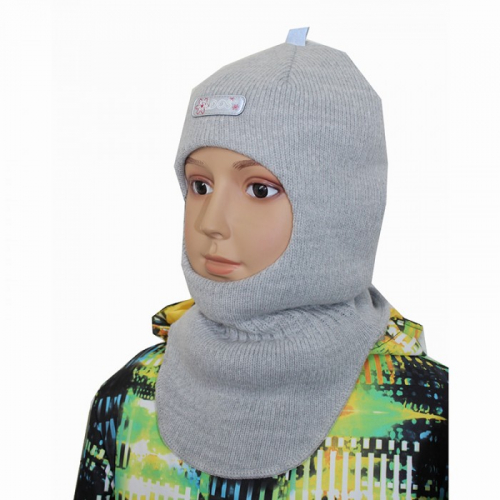 Шапка-шлем зимняя для девочки Глория Олдос серая
