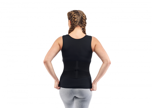 Майка-сауна для фитнеса и похудения с утягивающим живот корсетом (усиленная поддержка спины) SV11