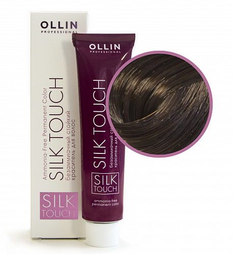 OLLIN SILK TOUCH 5/71 светлый шатен коричнево-пепельн. 60мл Безаммиачный стойкий краситель для волос