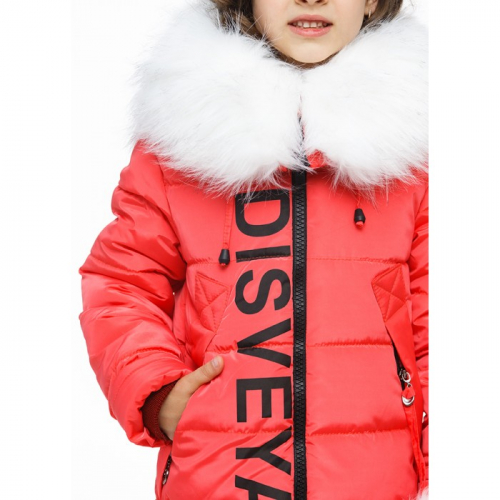Пальто зимнее для девочки Дисвея Disveya коралл