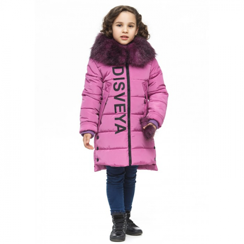 Пальто зимнее для девочки Дисвея Disvey розовоеa