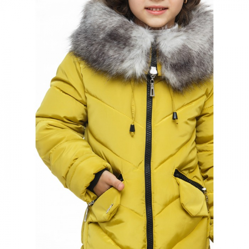 Пальто зимнее для девочки Наташа Disveya горчица