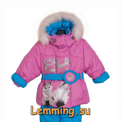 Комплект зимний Лисенок Lemming розовый/голубой