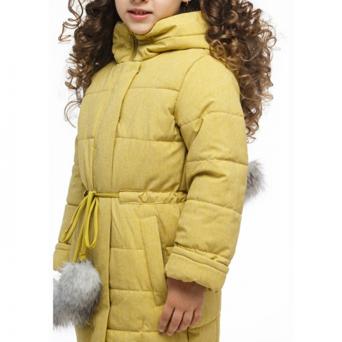 Пальто зимнее для девочки Жужа Disveya горчица