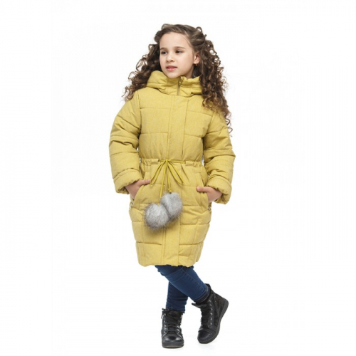 Пальто зимнее для девочки Жужа Disveya горчица