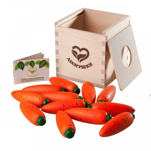 Счетный материал «12 морковок» в коробочке-сортере