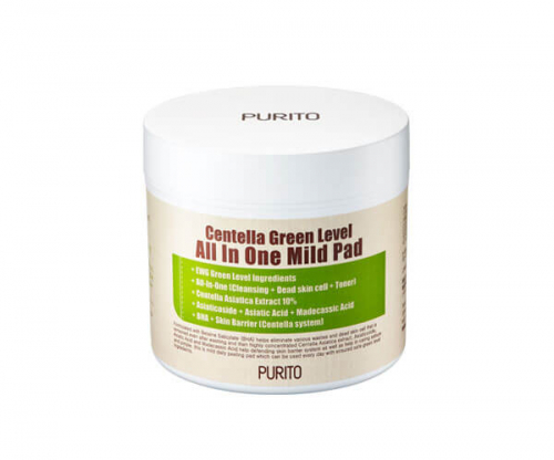 Увлажняющие пэды с центеллой азиатской для мягкого очищения кожи лица Centella Green Level All In One Mild Pad 130ml-  70 pads