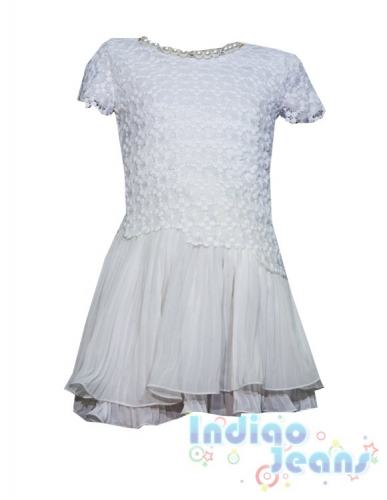Белое кружевное платье для девочек