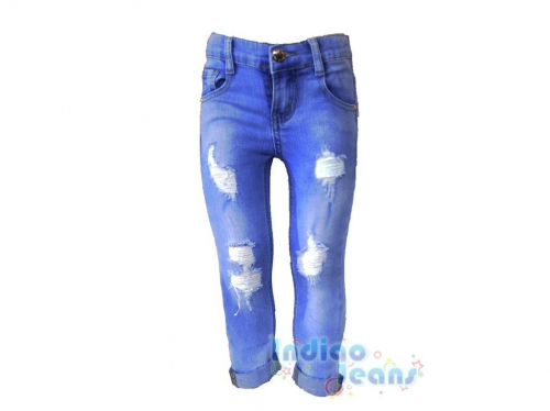 Стильные рваные джинсы для девочек, арт. I33564.