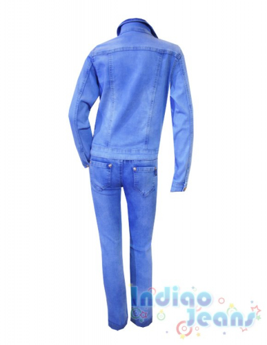Голубой джинсовый костюм для девочек