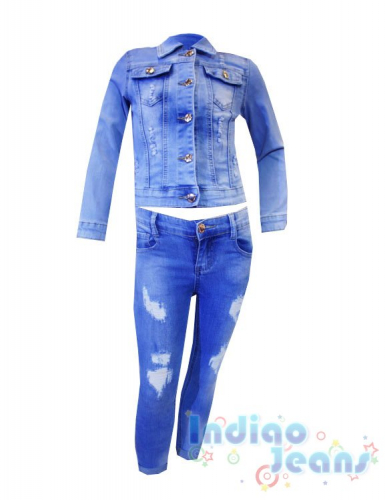 Интересный джинсовый костюм для девочек