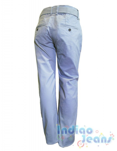 Серые брюки - хлопок, со скрытыми карманами, ремень в комплекте