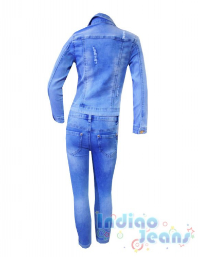 Интересный джинсовый костюм для девочек