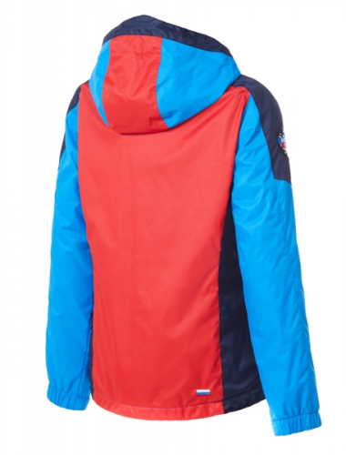 Куртка на флисовой подкладке женская (голубой/красный)