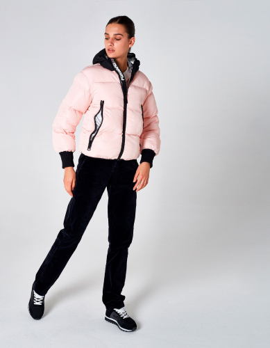Куртка утепленная женская (розовый/черный)