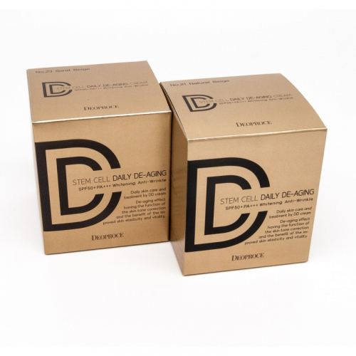 Deoproce Stem Cell Daily De-Aging Cream SPF50+/PA+++ 40g - Маскирующий ДД крем 40г