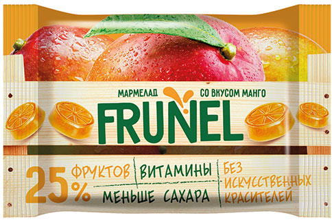 ПМ393, Жевательный мармелад «Frunel» со вкусом манго, 40 г.