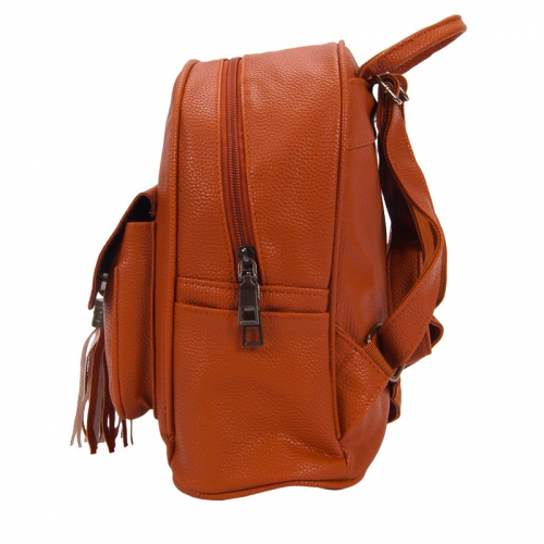 Рюкзак женский с кисточкой коричневый р-р 20х25х10 арт RM-46